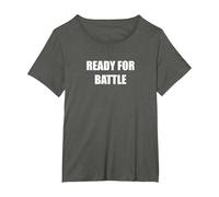 Prêt pour la Bataille T-Shirt, Femme Grandes Tailles, Asphalte, 6X