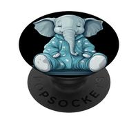 Prêt pour l'heure du coucher avec ce motif d'éléphant confortable PopSockets PopGrip Adhésif