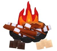 Pretend Campfire Set, Kids Role Play, Sensory Toy Kit, Realistic Felt Fire Logs, Imaginative Game Pieces, Indoor Outdoor Camping Adventure and Learning Fun 11.81x11.81x2.36 inches