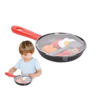 Pretend Cooking Pan - DIY Kids Kitchen Toy Accessories, Fake Food Pretend Kitchen Playset Pan for Cooking Role Play, Educational Imaginative Development Toy for Kids Ages 3+ Boys Girls Kitchee