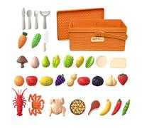 Pretend Cutting Food Playset | ABS Kitchen Toy 28x17.7x12cm 917g Educational Fake Vegetables Storage Box Set | Role Play Learning Sensory Development Preschool Picnic Home Travel Party | Ki