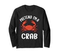 Pretend I'm A Crab Tee Crabe Costume d'Halloween amusant Manche Longue