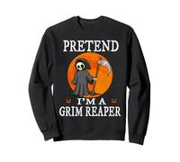 Pretend I'm A Grim Reaper Funny Cartoon Halloween Costume Sweatshirt