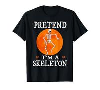 Pretend I'm A Skeleton Funny Cartoon Halloween Costume T-Shirt