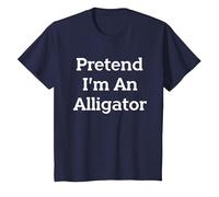 Pretend I'm an Alligator Costume Party Lazy Funny Halloween T-Shirt, Enfant, Bleu Marine, 8 Ans