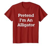 Pretend I'm an Alligator Costume Party Lazy Funny Halloween T-Shirt, Enfant, Canneberge, 2 Ans