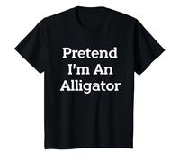 Pretend I'm an Alligator Costume Party Lazy Funny Halloween T-Shirt, Enfant, Noir, 4 Ans
