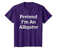 Pretend I'm an Alligator Costume Party Lazy Funny Halloween T-Shirt, Enfant, Violet, 12 Ans