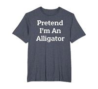 Pretend I'm an Alligator Costume Party Lazy Funny Halloween T-Shirt, Homme Grandes Tailles, Bleu Chiné, 2X Tall