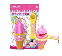 Pretend Play Feeding Toy - Activity, 1 Set Interaction Game for Nursery Floor, Ice Cream Toolkit with Serving Utensils, Educational Item, Simulation Set for Playpens, Gardens and Rugs