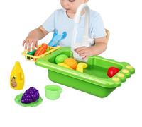 Pretend Play Kitchen Sink Toy - Electric Faucet Role Play Set | Interactive Water PlaySink for Boys Girls Ages 3 Plus, Imaginative Bathing Washing Cooking Fun with Random Color Accessories