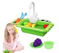 Pretend Play Kitchen Sink Toys, Toddler Role Set, 16.54x10.24x11.42 inches Electric Faucet Water Toy, Floating Pool Accessories, Interactive , 1 Pink/Blue, for Kids Aged 3