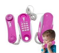 Pretend Play Phone - Jouet téléphonique pour enfant avec sonneries réalistes - Interphone filaire de 23 pieds - Jeu de communication éducatif - Anniversaire fille pour le développement