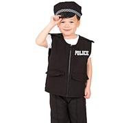 Pretend to Bee Déguisement de Policier pour Enfants 5-7 Ans, Noir et Blanc