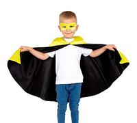 Pretend to Bee Ensemble Cape et Masque de Super-Héros pour Enfants, Réversible Jaune et Noir, 3-7 Ans