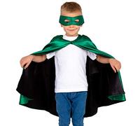 Pretend to Bee Ensemble Cape et Masque de Super-Héros pour Enfants, réversible vert et Noir, 3-7 Ans