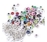 Pretfy 100 Ensembles de 5 Mm de Boucle œillets Métalliques, 5 Couleurs pour le Scrapbooking, les Accessoires d'artisanat en Cuir et Vêtements (Couleur mixte)