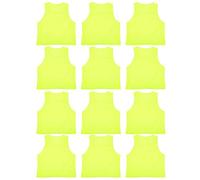Pretfy 12pcs Small Mesh Children's Football Training Vestets - Spreing Fluorescent Green, Taille