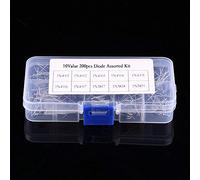 Pretfy 200pcs 10Values Rectifier Accessoire Premium Facilement Diode Electronic 1N4001 Identification Transarente Transarente Stangage Identifier Rectification
