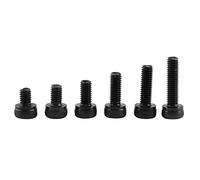 Pretfy 300pcs M3 Vis de Prise Hexrotrice en Alliage Noir en Alliage Noir Boulon avec Assortiment de Lave-cuirs (R: tête de capuchon)