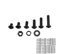 Pretfy 300pcs M3 Vis de Prise Hexrotrice en Alliage Noir en Alliage Noir Boulon avec Assortiment de Lave-cuirs (B: tête de bouton)