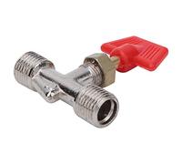 Pretfy 5 Pcs 1/4 Pouces en Laiton à Aiguille en Laiton avec Bouton Rouge pour Compresseur d'Air, Interrupteur de Sortie de la Pompe à Air
