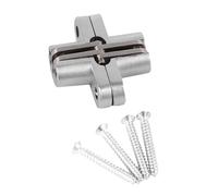 Pretfy Alliage de Zinc Pliage Module Fiable Installation en Acier Portes Inoxydables Rotation Croisée de Croix 180 Charnières Armoire Degrés Stable Cachée Cachée (43,7 mm)