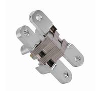 Pretfy Alliage de Zinc Pliage Module Fiable Installation en Acier Portes Inoxydables Rotation Croisée de Croix 180 Charnières Armoire Degrés Stable Cachée Cachée (94 mm)