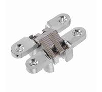 Pretfy Alliage de Zinc Pliage Module Fiable Installation en Acier Portes Inoxydables Rotation Croisée de Croix 180 Charnières Armoire Degrés Stable Cachée Cachée (60,4 mm)