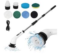 Pretfy Autolaveuse électrique de Nettoyage en Profondeur sans Effort avec 8 Têtes de Brosse Interchangeables, Autolaveuse sans Fil pour Baignoire et Carrelage pour la Maison et la Voiture