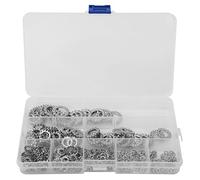 Pretfy Ensemble de Laver à Verrouillage de Serrure en Acier Inoxydable, 300 Pcs - Tailles Variées, Boîte Portable, Conception Poignée Serrée pour la Fixation Composants