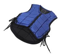 Pretfy Gilet d'équitation pour Enfants, Gilet équestre des Enfants Bleus, Nylon + Mousse, Réglable, Absorption de Choc (CS)