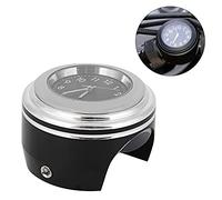 Pretfy Horloge de Quartz de Guidon, Support Guidon, Améliore l'esthétique et les Fonctionnalités la moto. (Cadran noir au visage blanc)