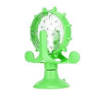 Pretfy Jouet Interactif de Moulin à Vent de Chat, ABS Pet Food Dispenser Puzzle Slow Feeder for Intelligence Training & Play, Durable (Vert)