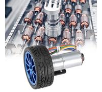 Pretfy Kit de Moteur d'engrenage d'encodeur de Bricolage avec Support Montage et Roue 65 Mm pour Robot Voiture Intelligente, DC 12V (Vitesse 100)