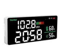 Pretfy METTRE DE DÉCIBEL LED 2,4 G DE Mur monté 11 Pouces, Température à LED Temps d'humidité Affichage du Niveau Sonore