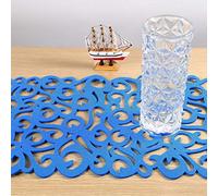 Pretfy Nappeurs en Feutre Runner Accessoires Multifonctionnels et Protection Résistante à la Déformation du Tapis Floral Green Placemats Artistiques Light (Lac Bleu)