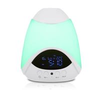 Pretfy Projecteur D'étoiles à Double Réveil, Bruit Blanc Relaxant et Haut-parleur sans Fil, Machine de Son de Sommeil pour Ambiance Chambre à Coucher, Veilleuse Blanche avec Télécommande, Matériau ABS