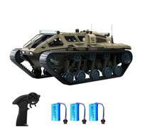 Pretfy Réservoir télécommandé, Jouets de Cascade Tout-Terrain Rotatifs à 360 °, Lumières LED, Cadeaux de Voiture sur Chenilles Tout-Terrain, adaptabilité sur Terrain élevé, Batterie 7,4 V 500 MAh