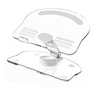 Pretfy Support de Tablette Réglable, Transparent, avec Rotation à 360 Degrés, pour la Maison et Le Bureau, Conception en Acrylique, Hauteur de 6,9 Pouces (Blanche)