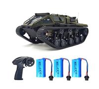 Pretfy Véhicule Jouet Tank télécommandé Puissant et Puissant avec une Grande adaptabilité au Terrain - Voiture sur Chenilles Rechargeable pour un Plaisir Extérieur Plus Long (Vert #-3)
