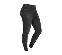 Preto Pantalon d'équitation en denim de qualité supérieure pour femme - Siège complet - Grip en silicone - Doux et extensible - Avec poches, noir/denim, 30W