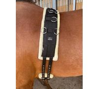 Preto Rouleau d'entraînement pour cheval ou sangle de longe réglable synthétique résistant à la déchirure Sangle en nylon pp molleton/fausse fourrure rembourrée Sangle d'exercice anti-frottement