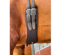 Preto Sangle de dressage anatomique en mousse à mémoire de forme synthétique avec extrémités élastiques, sangle de selle de cheval anti-frottement et anti-galles avec rembourrage confortable,