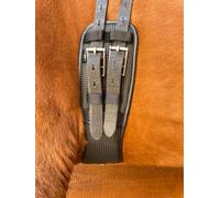 Preto Sangle de dressage anatomique en néoprène gaufré synthétique avec extrémités élastiques pour cheval équin, anti-frottement et anti-file, confort amortissant, performance ergonomique, flexible