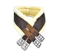 Preto Sangle de saut de selle synthétique avec extrémités élastiques douces en fausse fourrure/vison/polaire - Sangle en nylon résistante aux déchirures - Rembourrée - Pour cheval