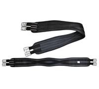 Preto Selle de cheval synthétique souple gaufrée en néoprène rembourré équin élastique extrémité anatomique anti-frottement anti-fièvre double bande renforcée solide durable lavable
