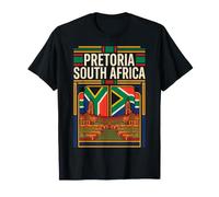 Pretoria Drapeau Afrique du Sud Union Bâtiments Jardins Art Rétro T-Shirt
