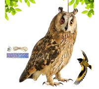 Prêtre effrayant Décoratif avec Bell - Owl Garden Protection Pendant Bird Pendant | Garden réaliste Scarecrow effrayant les oiseaux | Dispositifs d'oiseau effrayant pour jardins, arrière-cours, terras