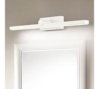 Prettiee Applique Murale LED Moderne pour Miroir de Salle de Bain, en métal Blanc, avec éclairage Frontal au-Dessus d'un Meuble-lavabo (3000K, 59 cm).